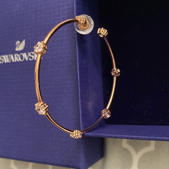 Swarovski Rose Gold Hoop Earrings - Picture 5 of 5